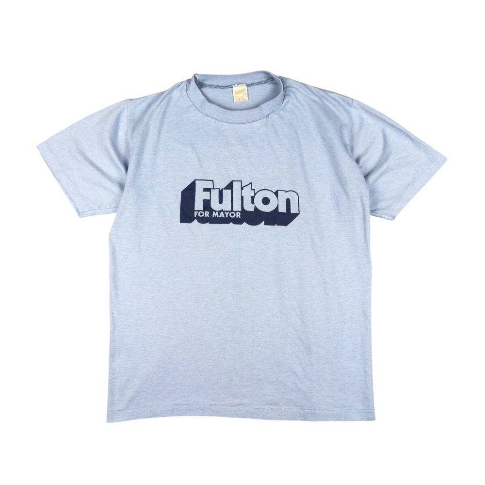 Vtg 80s Fulton For Mayor Campaign T-Shirt Men's L Fits M USA Single Stitch